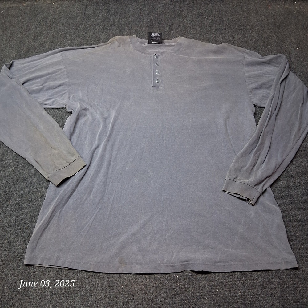 * VTG Ogio Long Sleeve Henley Shirt Men Size‎ XL Faded Gray